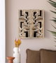 GINER Y COLOMER Estantería de Pared Artesanal en Madera de Mango 150 cm con Puertas Caladas a Mano y Cierre Imán - Estilo Exótico y Natural
